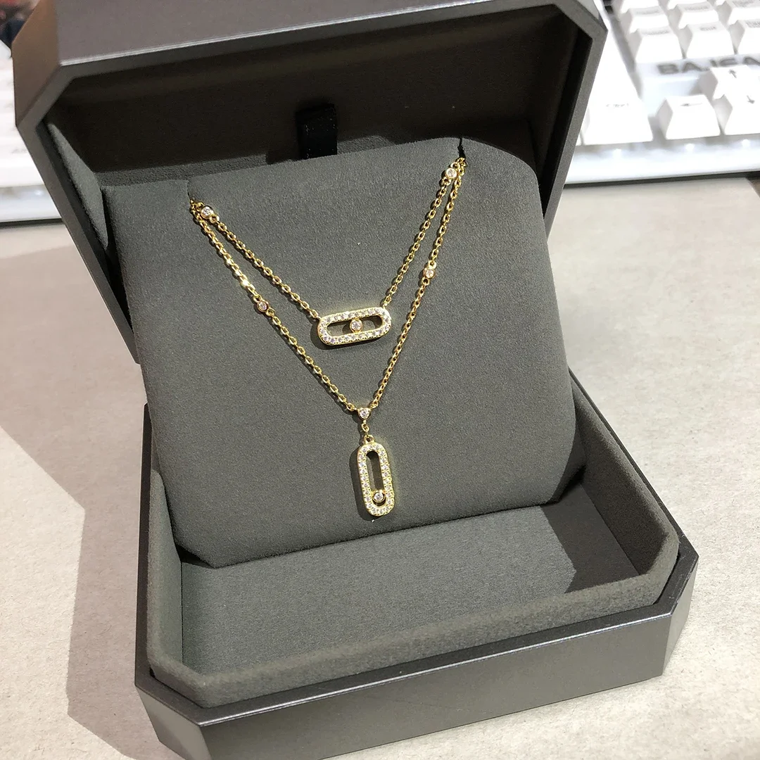 قلادة GM 925 من الفضة الإسترليني للسيدات بطبقات مز...