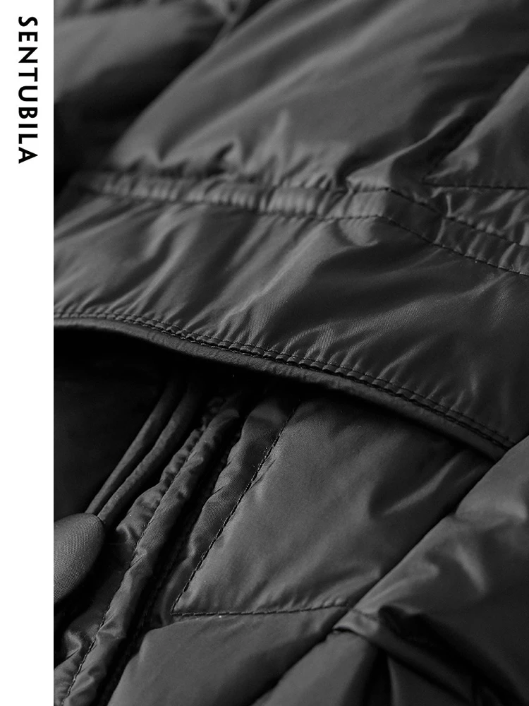 SENTUBILA 2023 Autumn Winter Warm Down Jacket Women 90 White Duck Down Coat Single Breasted Lightweight Crop Jackets W34Y50153