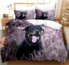 Rottweiler Duvet Cover Twin Black Rottweiler Twin Bedding Set Animal Theme for Dog Lover Polyester Double Queen King Quilt Cover 2