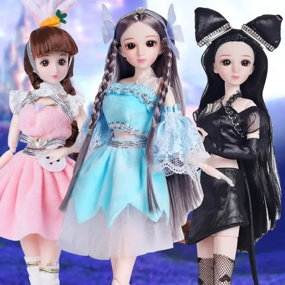 

Cute 30cm BJD Princess Doll Full Set 1/6 Bjd Jointed Clothes Doll 24 Joint Movable Body Kids Dress Up Toy Girl's Birthday Gifts