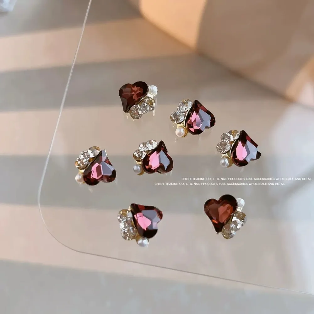 10개입 신상 네일 아트 드라이 로즈 다이아몬드 주얼리 플래시 네일 장식 다이아몬드 네일 디자인 네일 액세서리 네일 아트