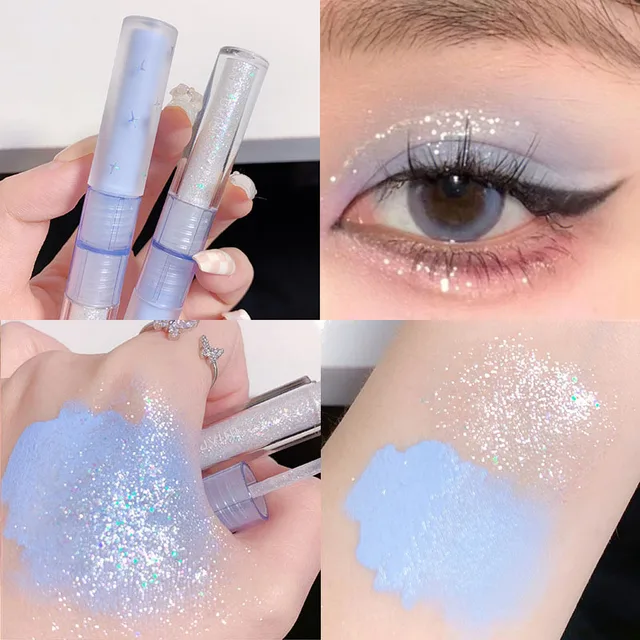 51598-9b24ff.jpg 2 in 1 Blue Liquid Eye Shadow Matte Sequins Pearlescent Eye Makeup Lying Silkworm Brightening Droplet Tear Makeup Beauty Tools