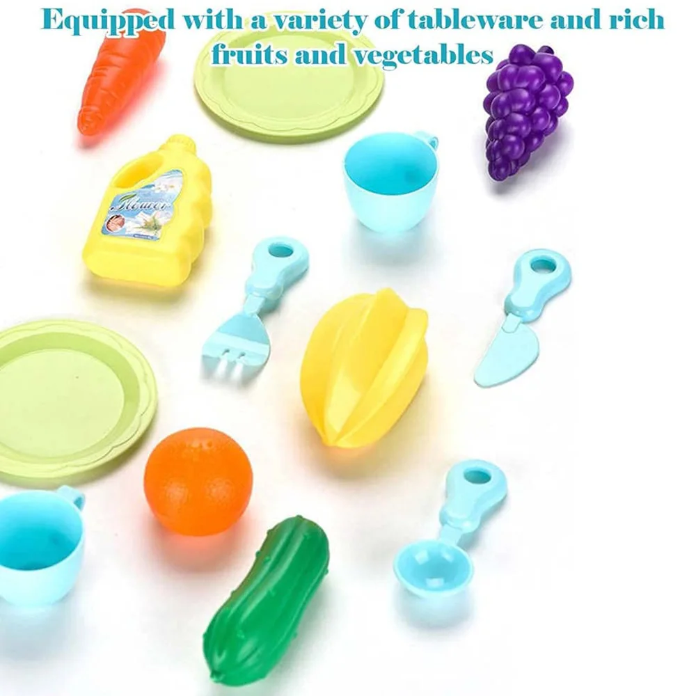 Kids Kitchen Toys Simulation Electric Dishwasher Pretend Play Mini Kitchen Food Educational Summer Toys Role Playing Girls