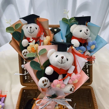 Mini Bear Flower Bouquet Artificial Flowers for Graduation 5
