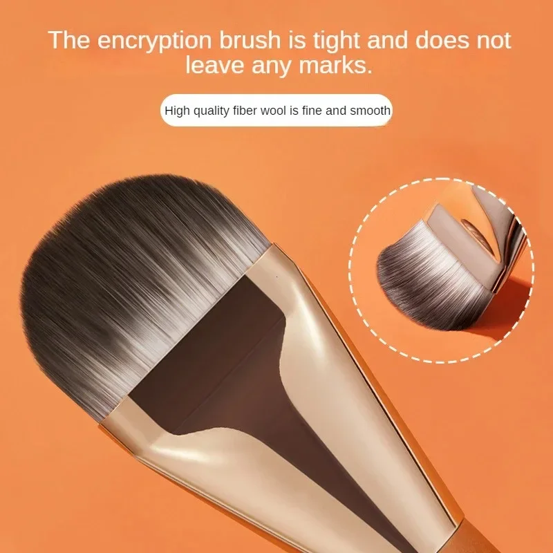 Pennello Professionale per Trucco a Testa Piatta, Pennello Ultra Sottile per Fondotinta e Correttore, Pennello per Fondotinta Liquido, Pennello per Base Viso, Strumenti per il Make-up - immagine 2