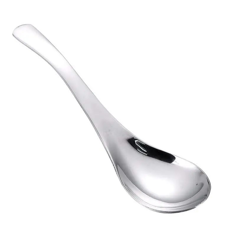 Thickening Stainless Steel Spoon Rice Soup Spoon Sliver Ice Cream Dessert Tea Coffee Ladle Kitchen Dinner Tableware