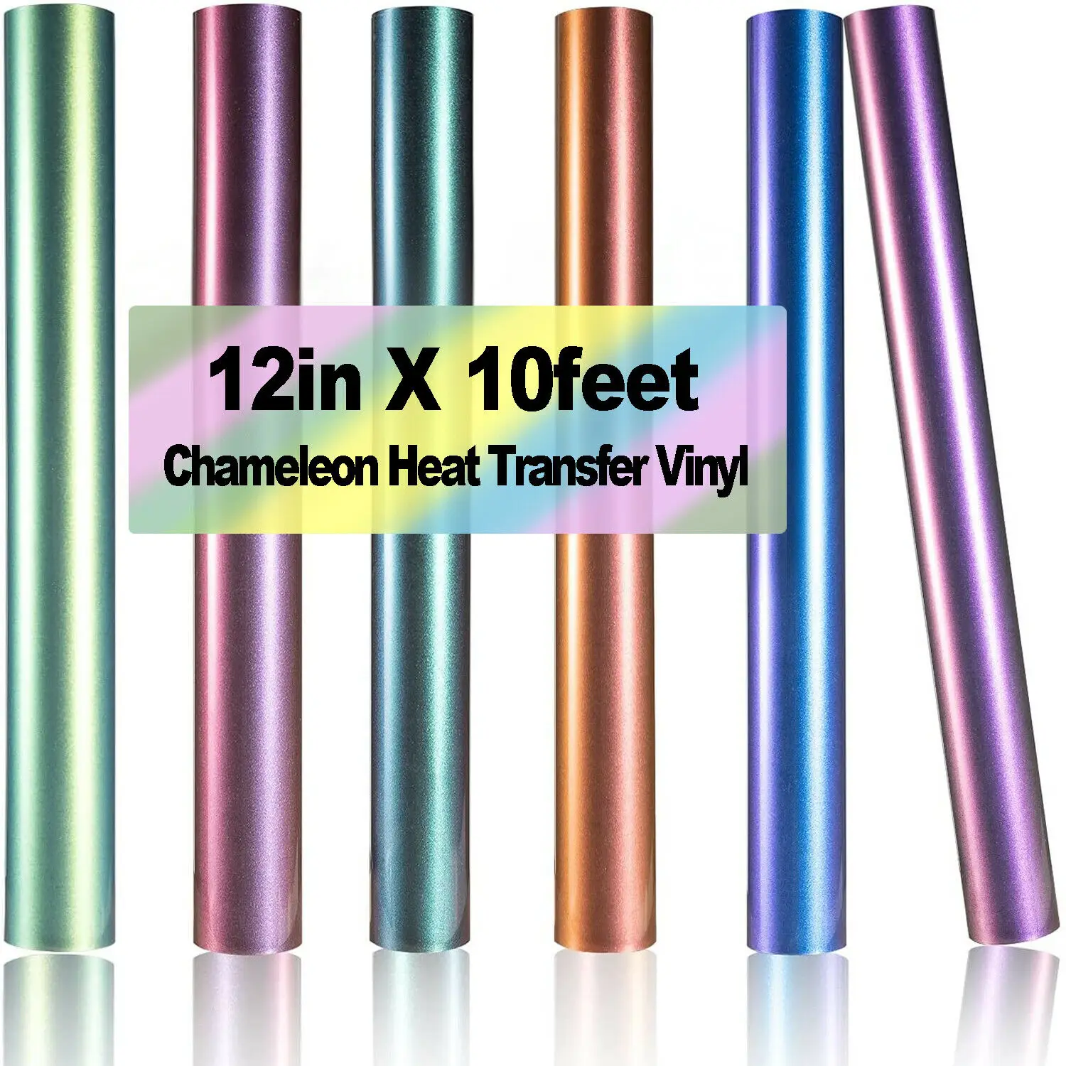 12"x10ft/30x300cm Htvront Chameleon Gradient Color Heat Transfer Vinyl Roll Permanent Htv Vinyls ...