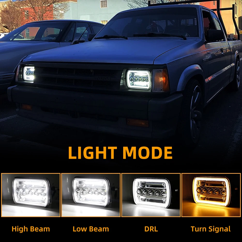 5x7 7x6 LED Headlights H6054 H5054 LED Headlamp for Jeep Wrangler YJ Cherokee XJ Comanche MJ S10 Blazer Express Savana Van Truck