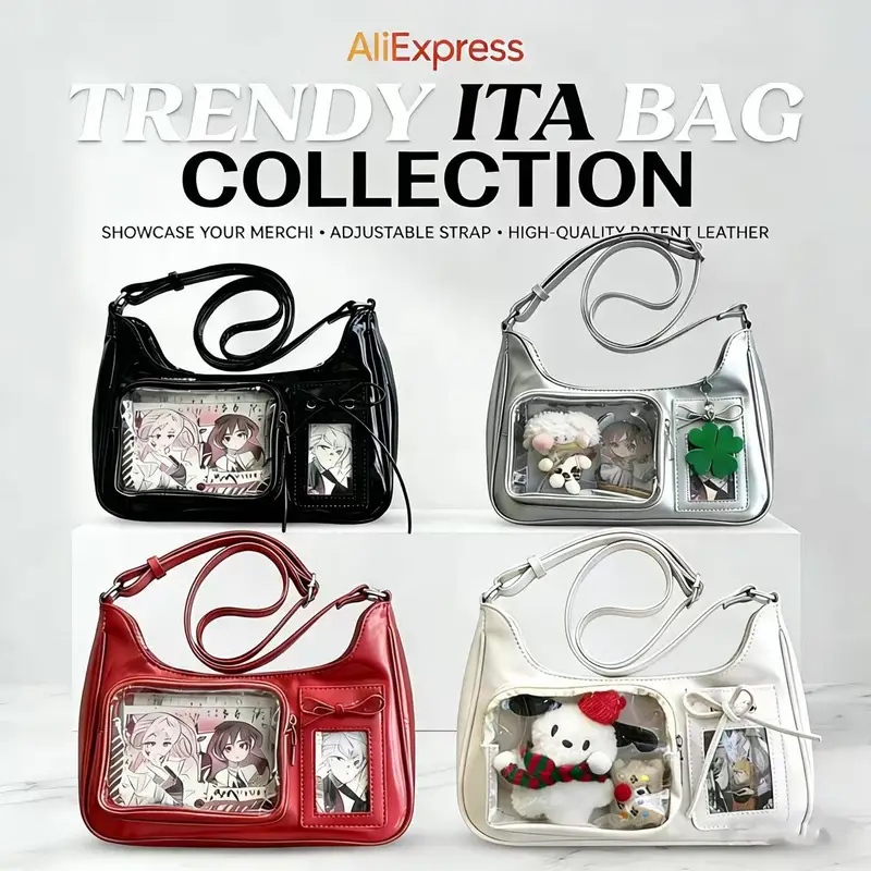 Y2k Harajuku Shoulder Bag Women Korean Transparent Ita School Crossbody...