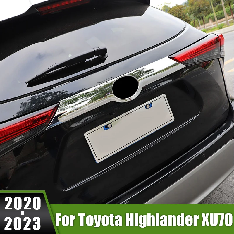 

For Toyota Highlander XU70 Kluger 2020 2021 2022 2023 Hybrid ABS Car Rear Boot Trunk Lid Molding Strip Logo Garnish Cover Trim