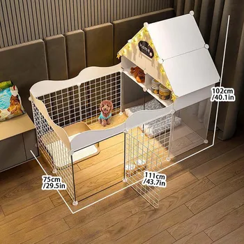 Indoor Dog Enclosure with Toilet Area – Small Pet Kennel Fence 4