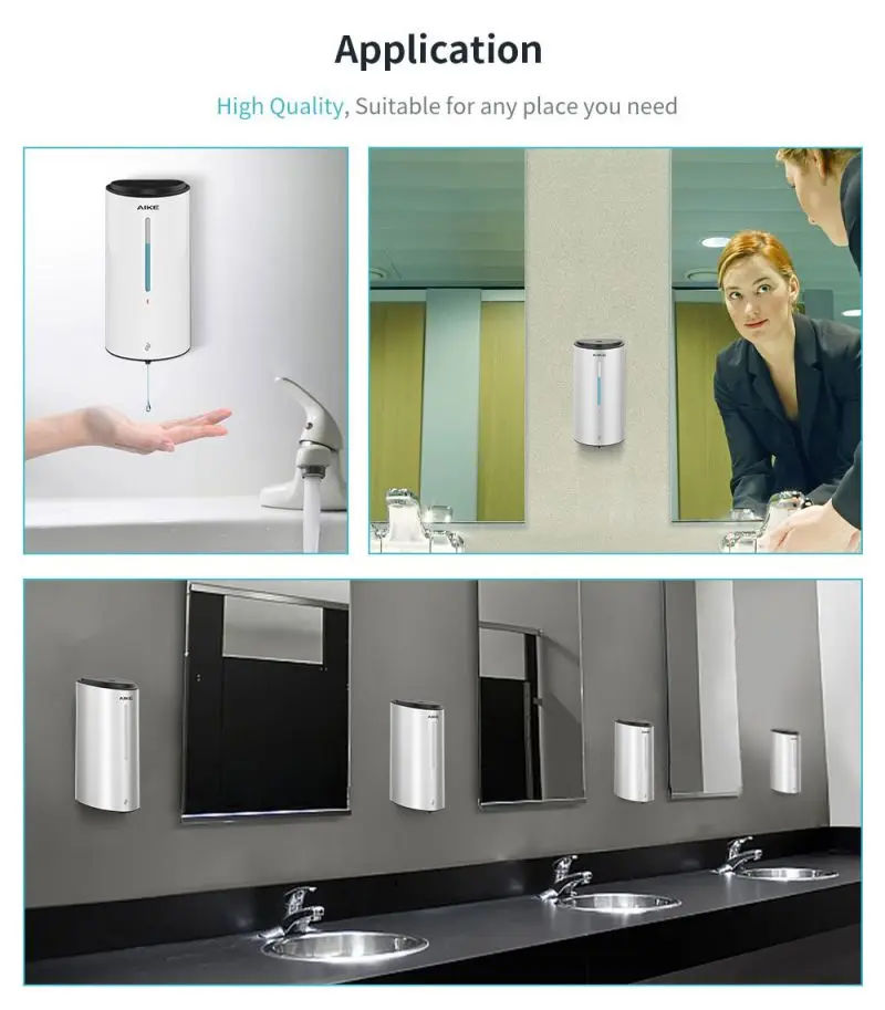 plástico comercial wall mounted sensor dispensador sabão