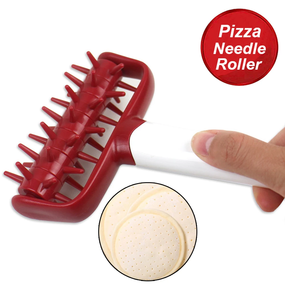 Pizza Cookies narzędzia do pieczenia DIY plastikowy wałek do ciasta ciasto ciasto igły koła Cutter maszyna do szycia chleb dziurkacz Dropshipping