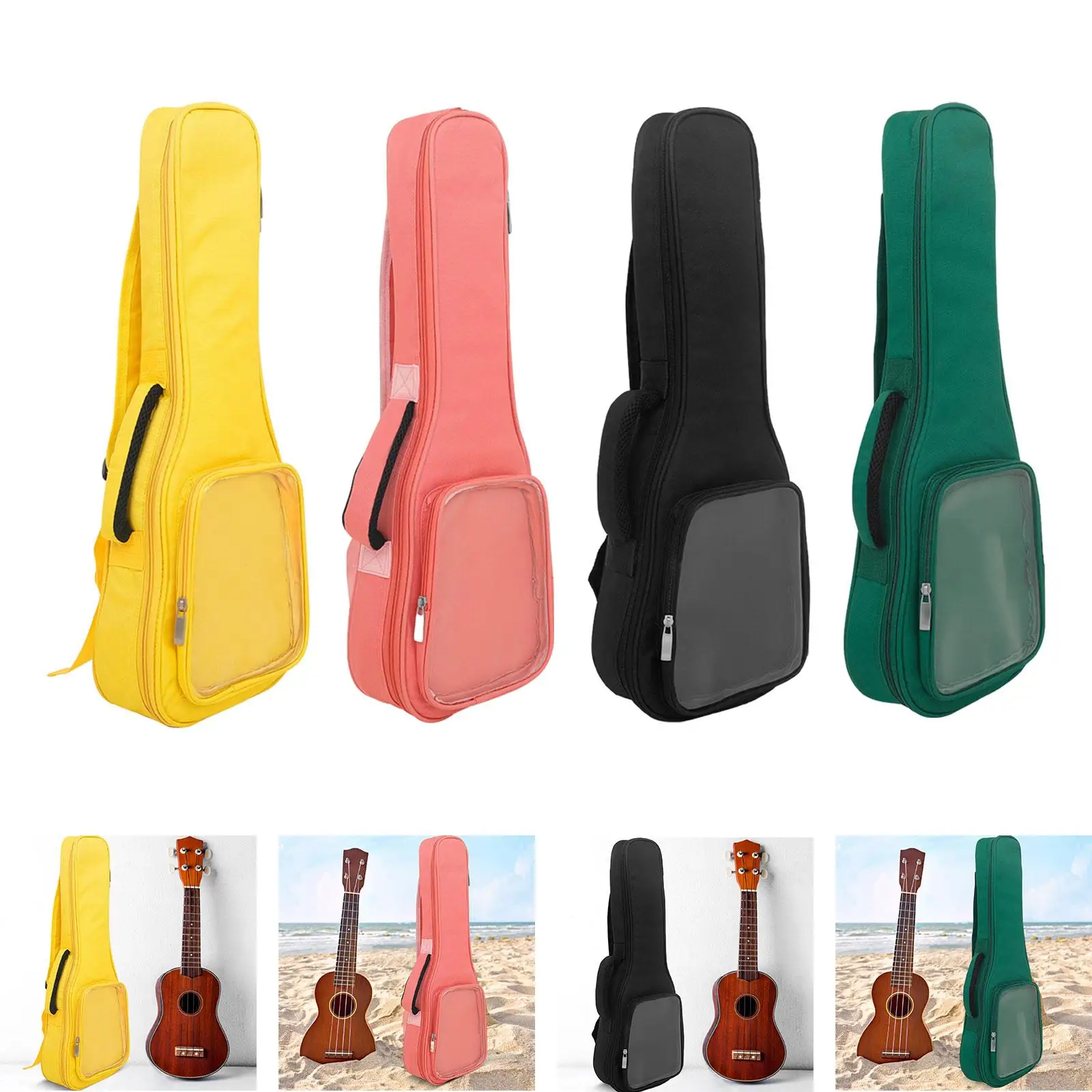 23in Oxford Cloth Ukulele Bag Portable Carry Case for Travel Outdoor Camping