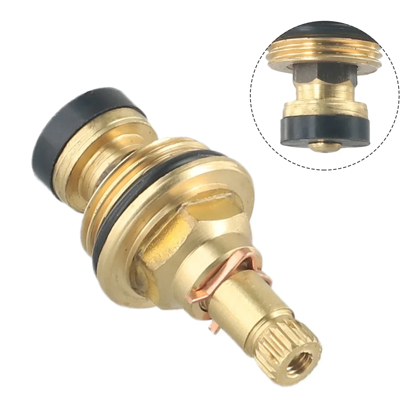 Brass Faucet Tap Valve Spool Faucet Cartridge Hot And Cold Water Spool G1/2 20Tooth Cartridge Valves Bathroom Accessory 1pc