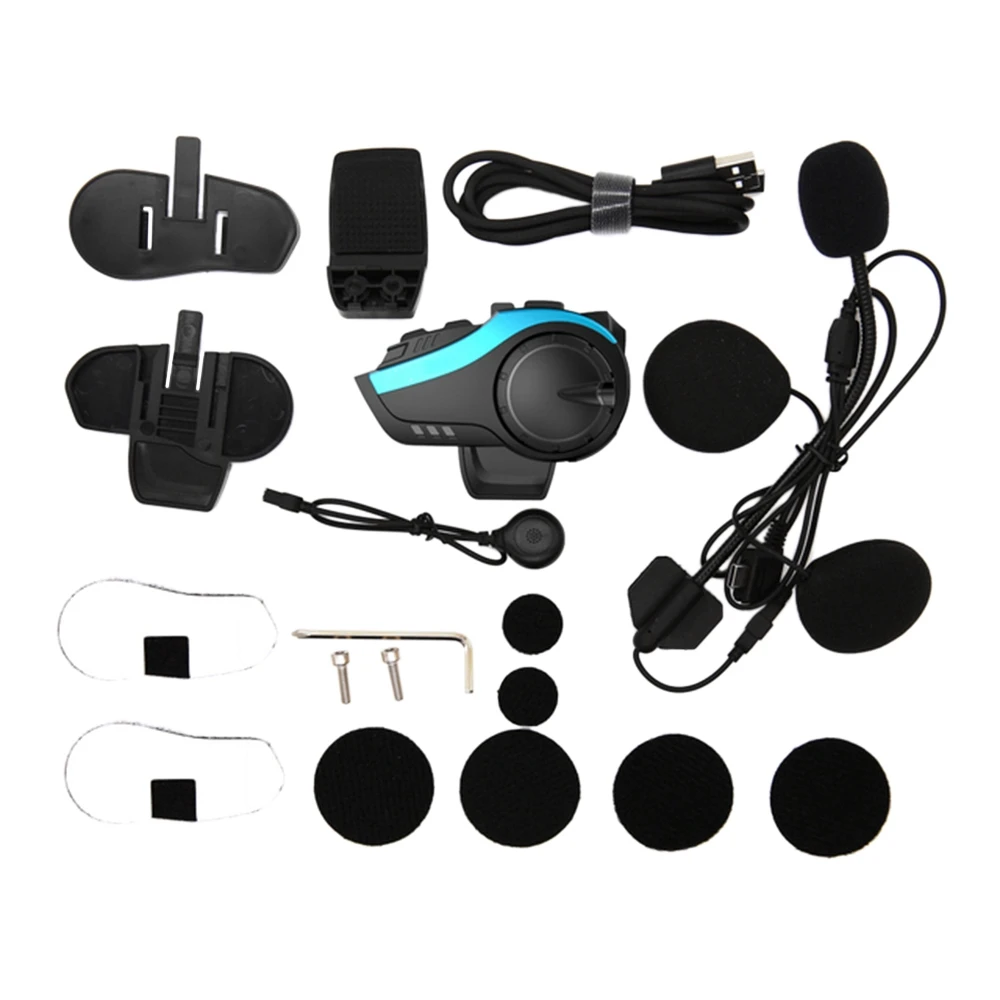 

Motorcycle 2000M Bluetooth Helmet Intercom 6 Rider Interphone Headset Compatible with All Bluetooth Headsets