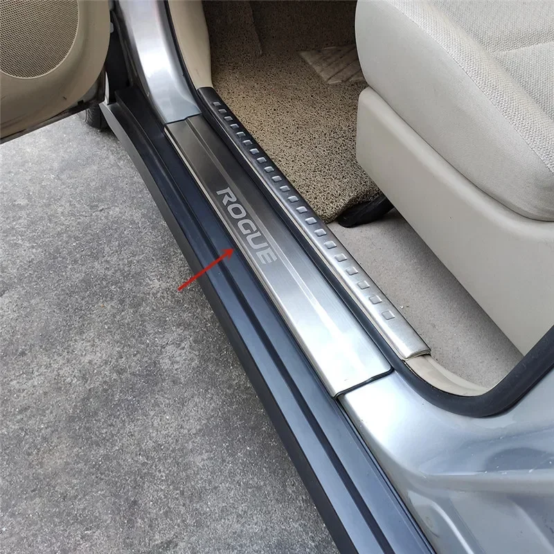 For Nissan ROGUE 2014- stainless steel car threshold guard plate Welcome pedal anti-scratch protection car accessories