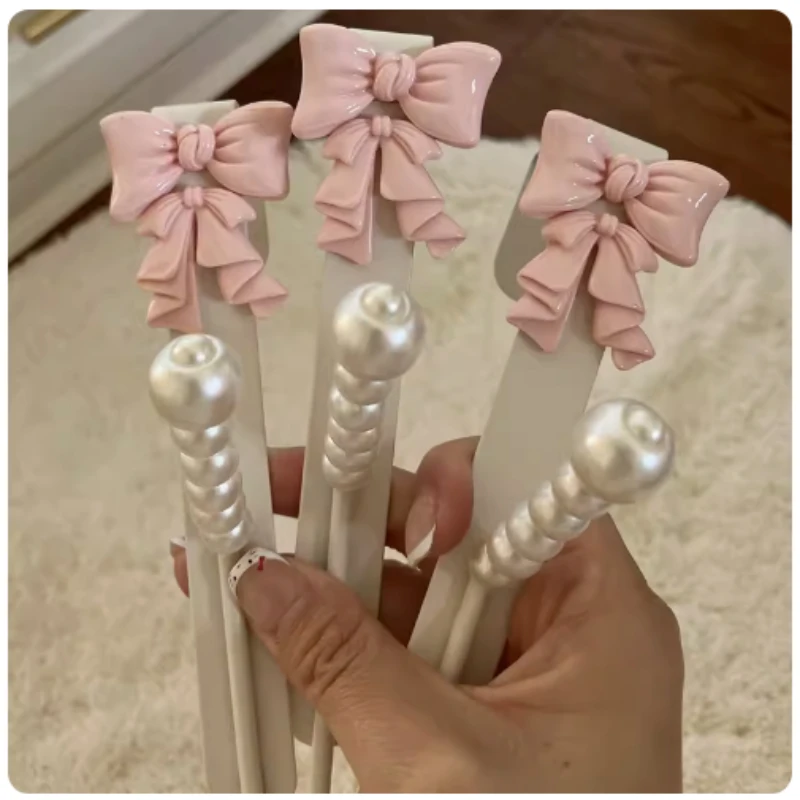 French Bow Key Holder, Double-Layered Pearl Clothes Hooks, Charming Bedroom Door Scarf Hanger, Exquisite Wall Decor 6