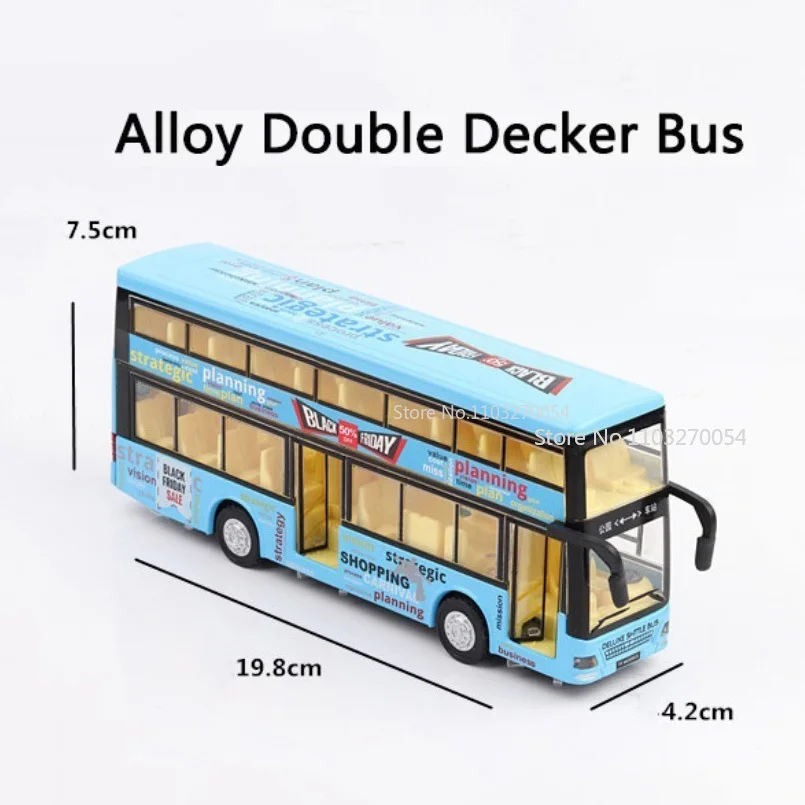 1/36 Toy Car Model Hong Kong Double-decker Bus Diecast Alloy