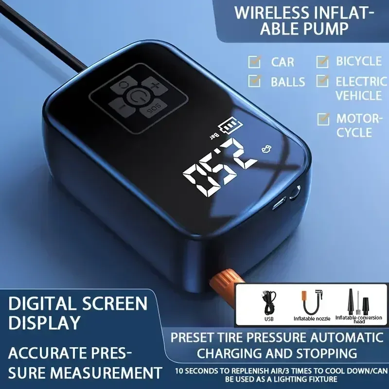 Car bicycle intelligent car air pump wireless plug-in air pump road car Bicycle electric tire high pressure inflator