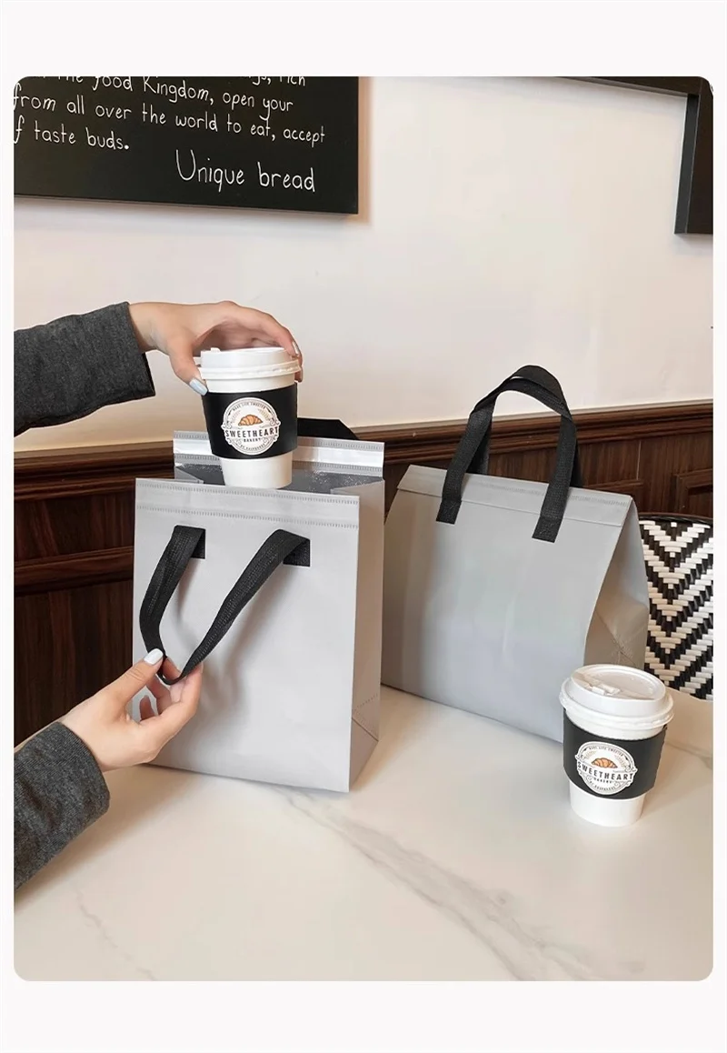 Insulated Tote Bag 🛍️ Grey Non-Woven Insulated Tote Bags – 10pcs Reusable Thermal Fabri... - SKU ITB01511 - UGI Pac...