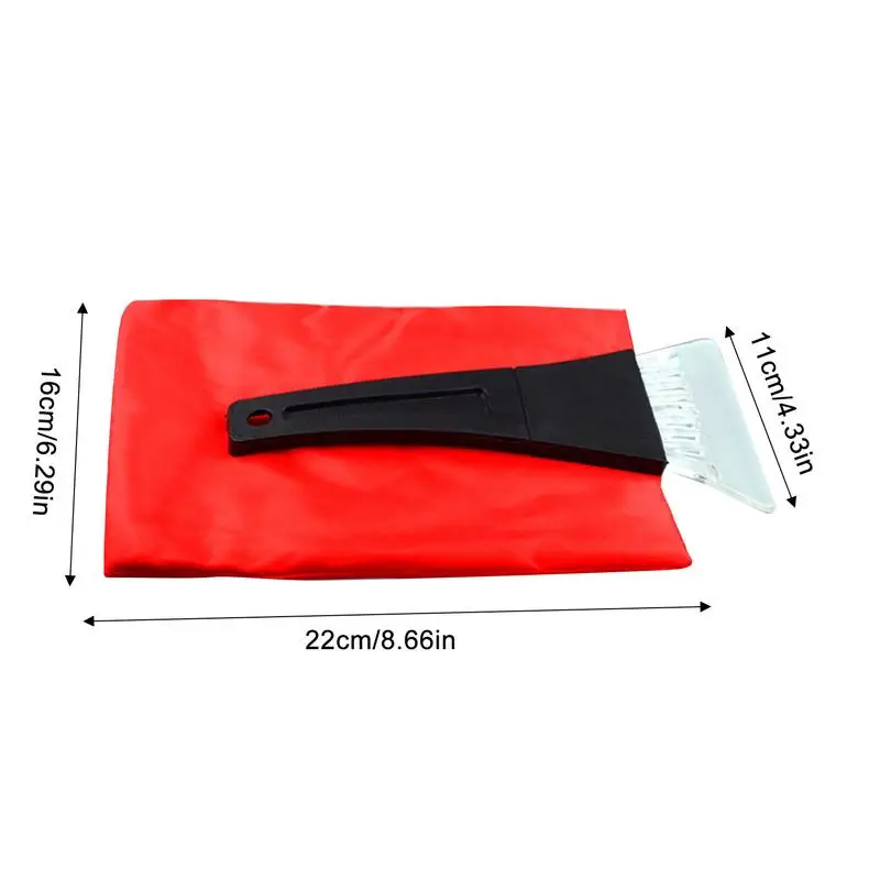 Snow Removal Thickened Sheath Waterproof Winter Tool Car Ice Scraper Ice Cleaner with Glove Heat-retaining for Winter