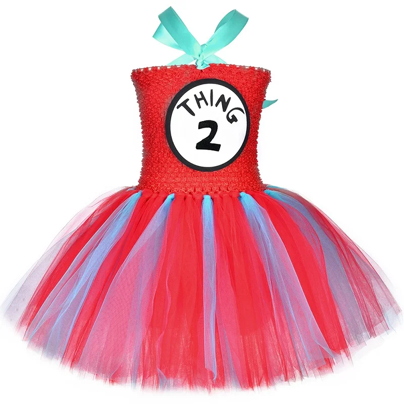 thumbnail image 1 of Disfraces de Cosa 1 y Cosa 2 para niños, tutú azul y rojo del Dr. Seuss, ropa de vestir para niñas pequeñas, fiesta de cumpleaños de Halloween, vestido de princesa, 1 of 5