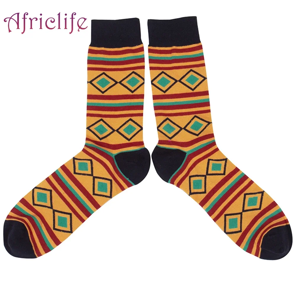 

Elastic Funny African Socks for Women Men Printed Unisex Organic Cotton Soft Comfortable Ankara Style Patterns Socks Gift WYB541