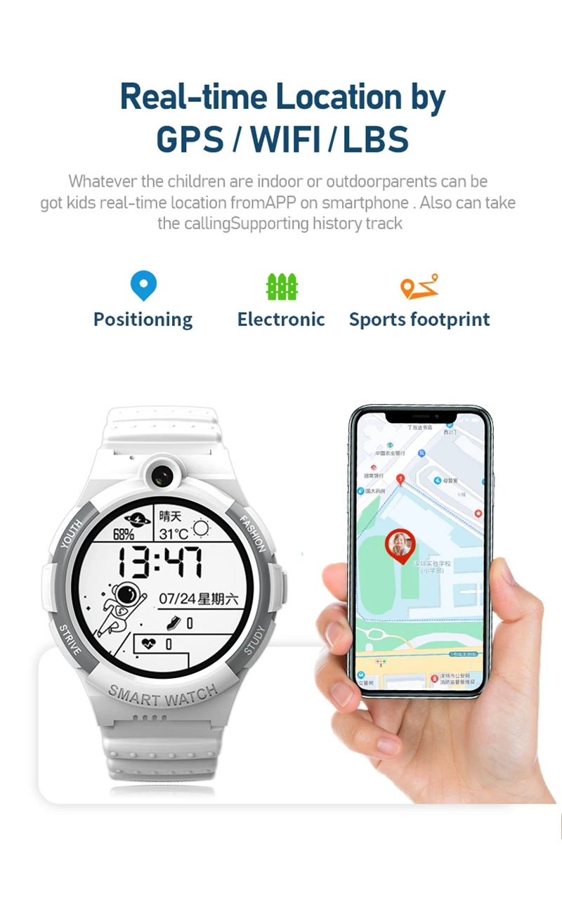 Wonlex Ʈ ġ ġ GPS , 4G  ȭ ī޶, KT25S   SOS ð