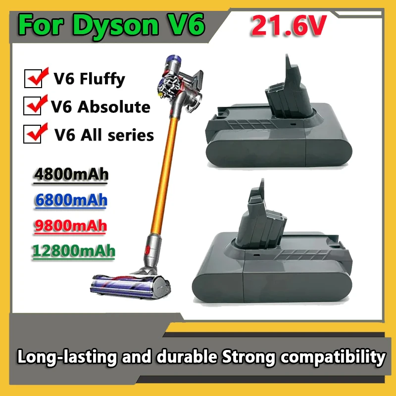 

V6 21.6V 9800mAh Li-ion Battery for Dyson V6 Battery DC58 DC59 DC61 DC62 Vacuum Cleaner SV09 SV07 SV03 SV04 SV06 SV05