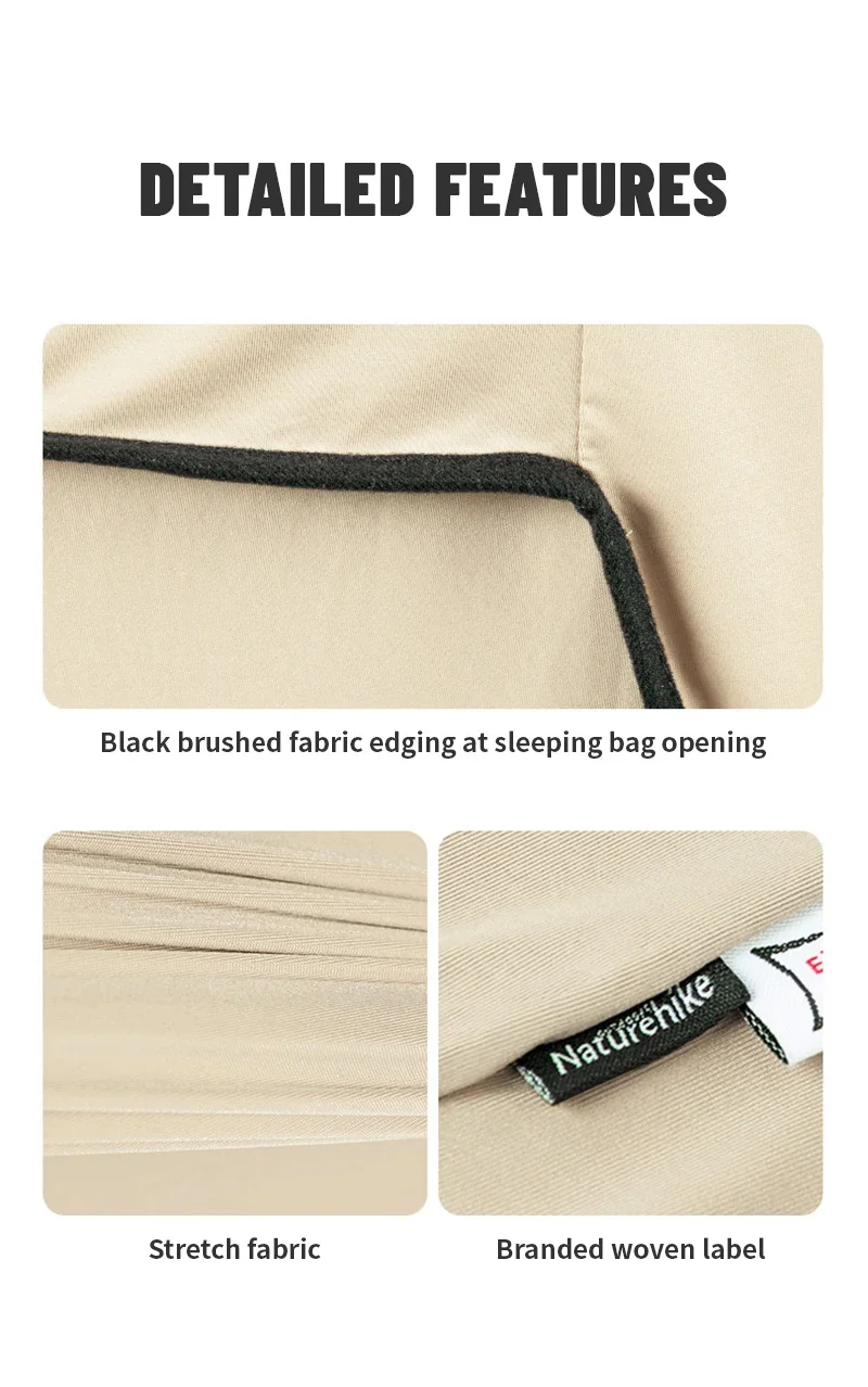 Naturehike Schlafsack-Inlett, Mumien-Schlafsack-Inlett, Einzelschlafsack-Inlett, ultraleichtes, tragbares Camping-Schlafsack-Inlett – Detail 18