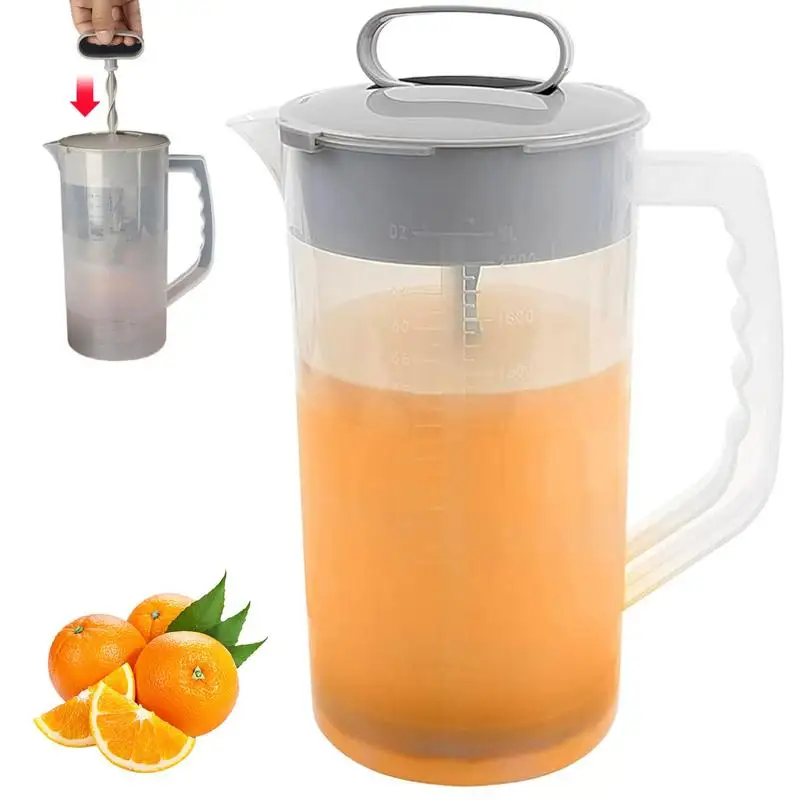 

2000ml Manual Juice Pot Mixing Pitcher Juice Jugs Leak-Proof Mixing Pitcher With Wide Nozzle Tea Pitcher Juice Container Pitcher