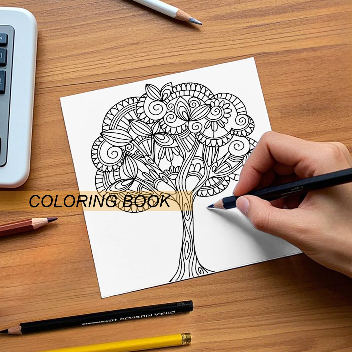 TREE MANDALA Coloring Book 24 Pages For Adults And Teens Mandala Art Theme Kill Time Graffiti Painting Drawing Gift 5