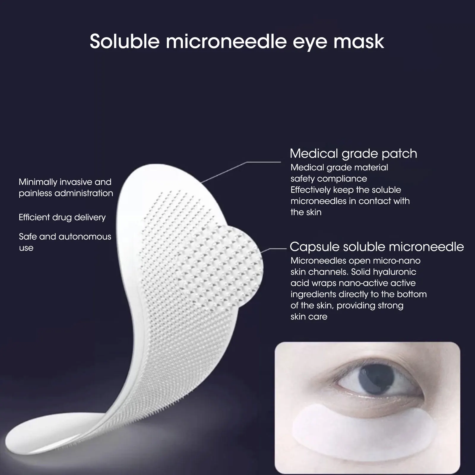 NewHyaluronicAcidMicroneedleEyePatchesMaskMoisturizingUnderEyeGelPadsSkinCarefor