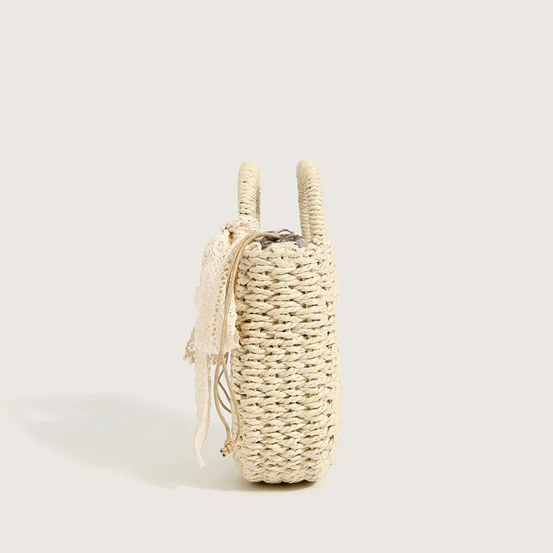 Summer Straw Beach Bag Hand-woven Women Handbag Fashion Basket Crossbody Bag Casual Large Capacity Rattan Totes Bags