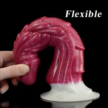 QKKQ Silicone Animal Monster Dildo with Suction Cup Fake Penis Female Masturbator Soft Sex Toys For Woman Lesbian Strapon Dildos 5