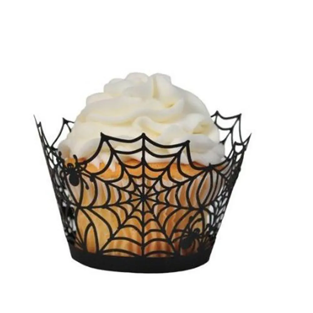 24 Stück Halloween Cupcake Wrapper, Spider Web Cupcake Wrapper, Halloween Party Dekorationen Zubehör – Detail 9