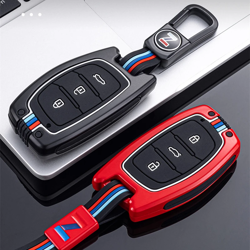 

Zinc Alloy Car Key Fob Chain Case Cover for Hyundai Tucson Elantra Sonata Ioniq 2015 2016 2017 2018 2019 2020