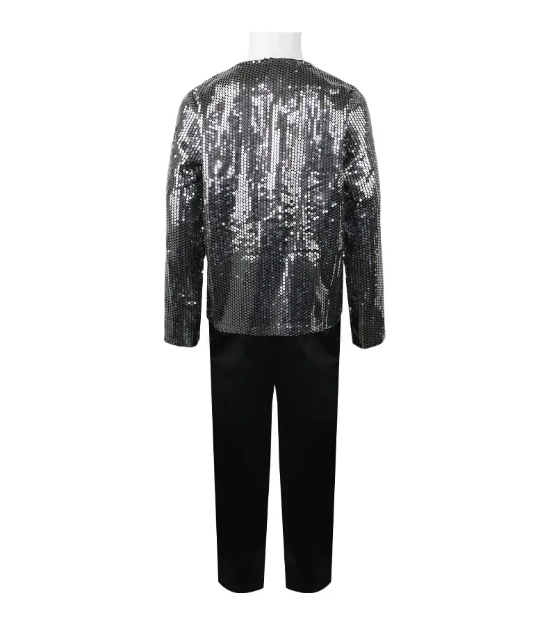 Michael Jackson Dance Black Sequined Suit Performance Show Costume for Kids Adults Jacket Pants At Gloves Glasses Socks Costumes