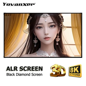 2024 블랙 다이아몬드 ALR 프로젝터 스크린, 주변 조명 차단, 고정 프레임, 1cm 울트라 내로우 베젤 CLR 4K 8K 3D 프로젝션, 신제품