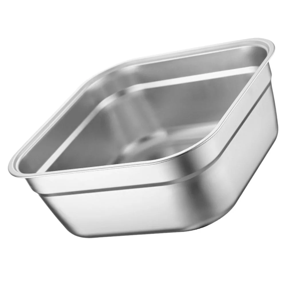 

Square Basin Stainless Steel Mixing Bowls Buffet Server Dish Thick Food Serving Pan Veggie Tray