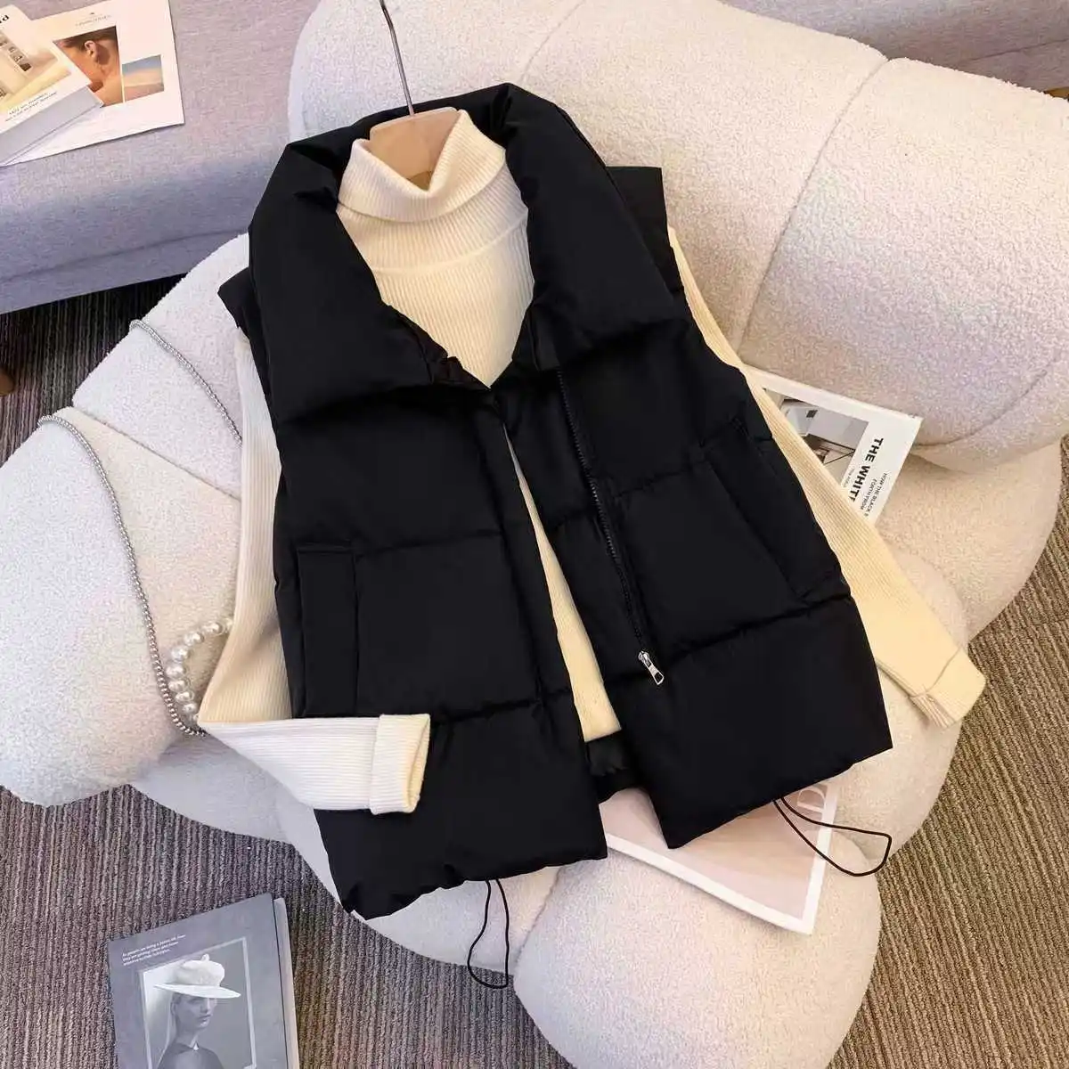Winter Warm Padded Vest Women's Vest Sleeveless Jacket Casual Elegant Tank Top New In Coats & Jackets Matching Chic Outerwears