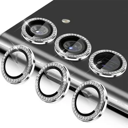 Enhanced Bling Diamond Metal Glass Camera Lens Protector - Easy Installation, Full Coverage for Galaxy S25 Ultra (Silver)