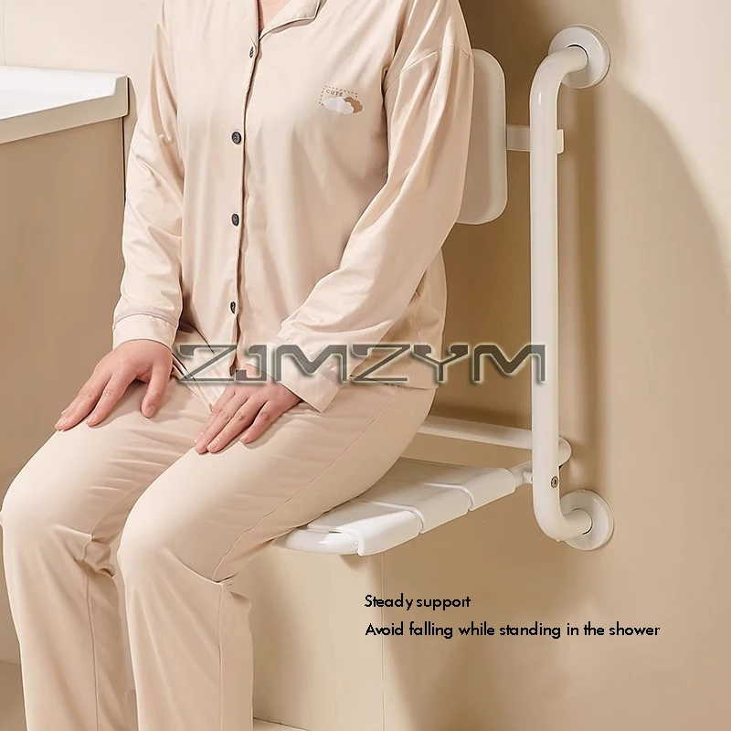 Foldable Bathroom Chair with Armchair, Movable Toilet Plastic Chairs for Elderly,Bath Backrest,Non-slip Chair,Furniture Articles 3