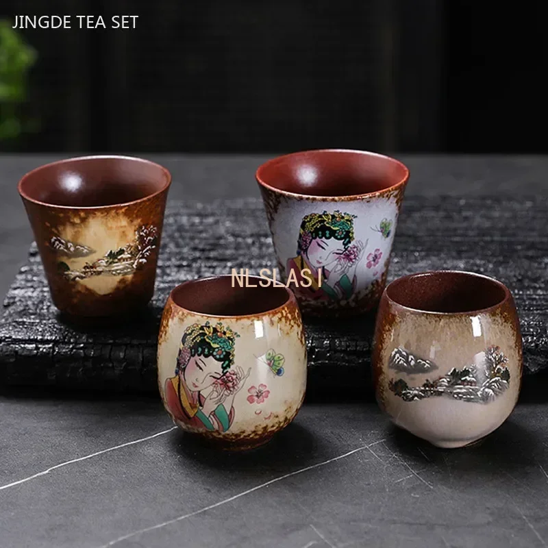 110/120ml Vintage Exquisite Ceramic Tea Cups Hand-painted Porcelain Master Cup Traditional Custom Teacup Chinese Tea Accessories