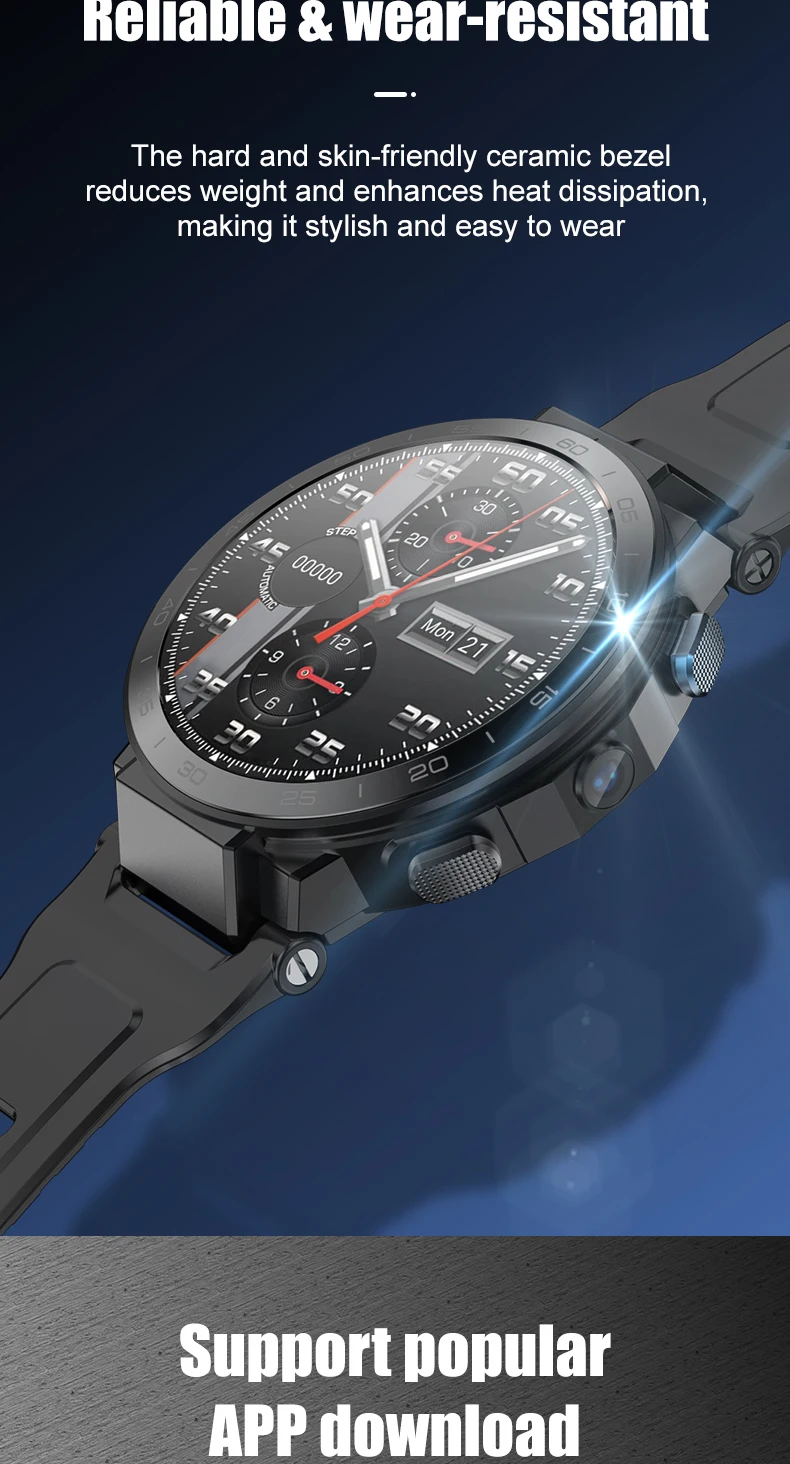 LZAKMR 4G All Z35 Android 10 Round Screen 8Core CPU Smart Watch