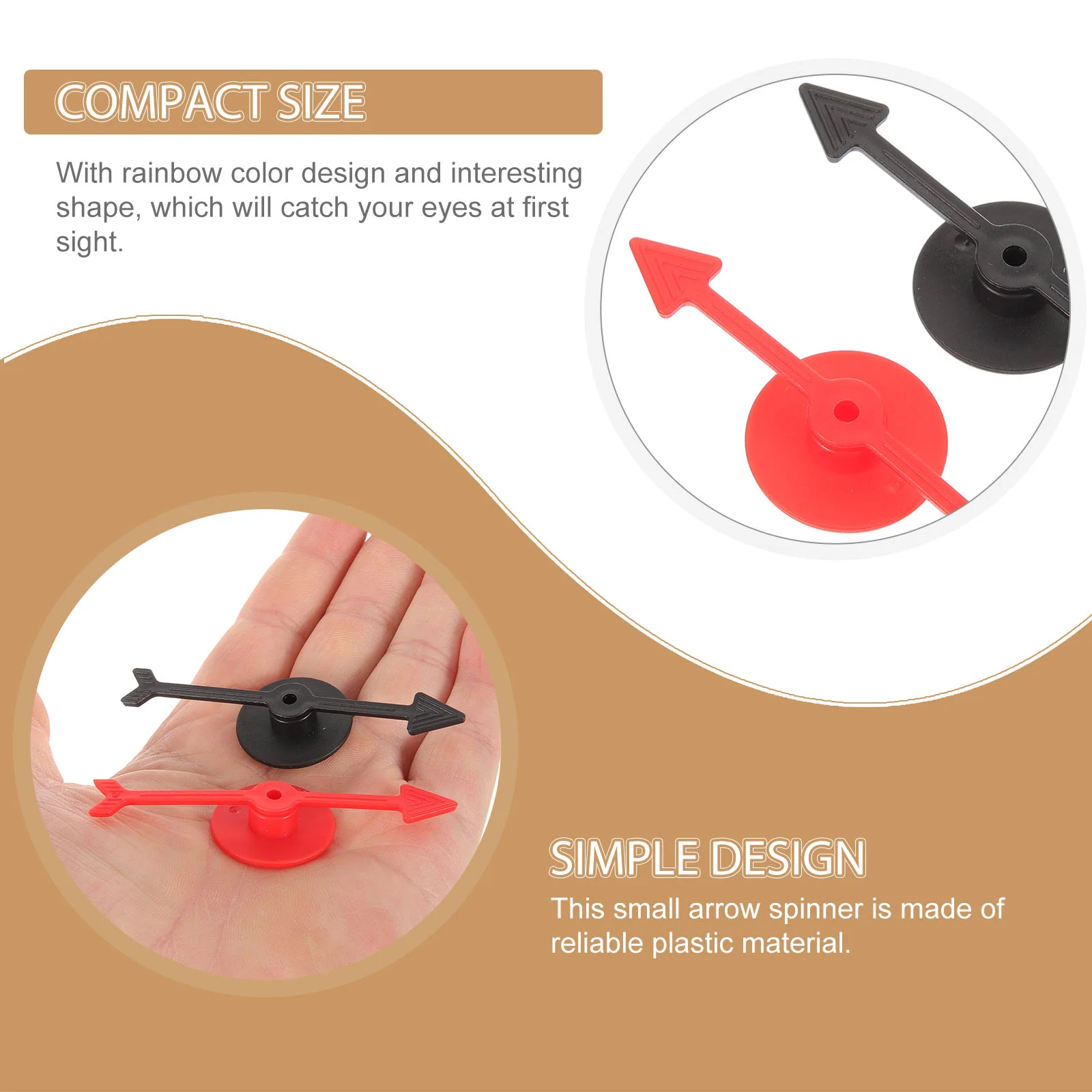 6 Pcs Rotating Plastic Pointer Digital Turntable DIY Accessories Arrows Checkerboard Child