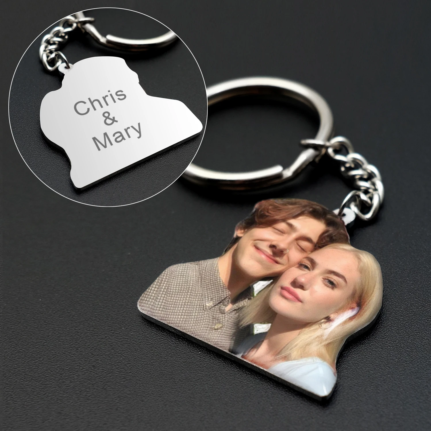 Personalized Photo Keychain Custom Keychain with Picture Pet Photo Keyring for Pet Memorial Gift Couples Gift for Her Him