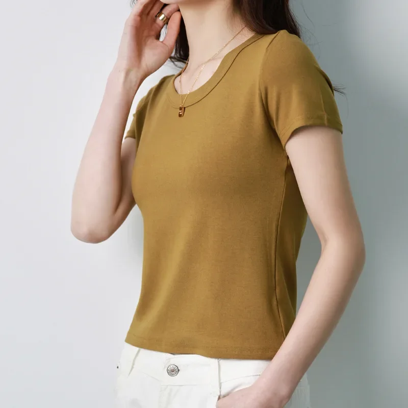 

100% cotton white short-sleeved T-shirt gray22