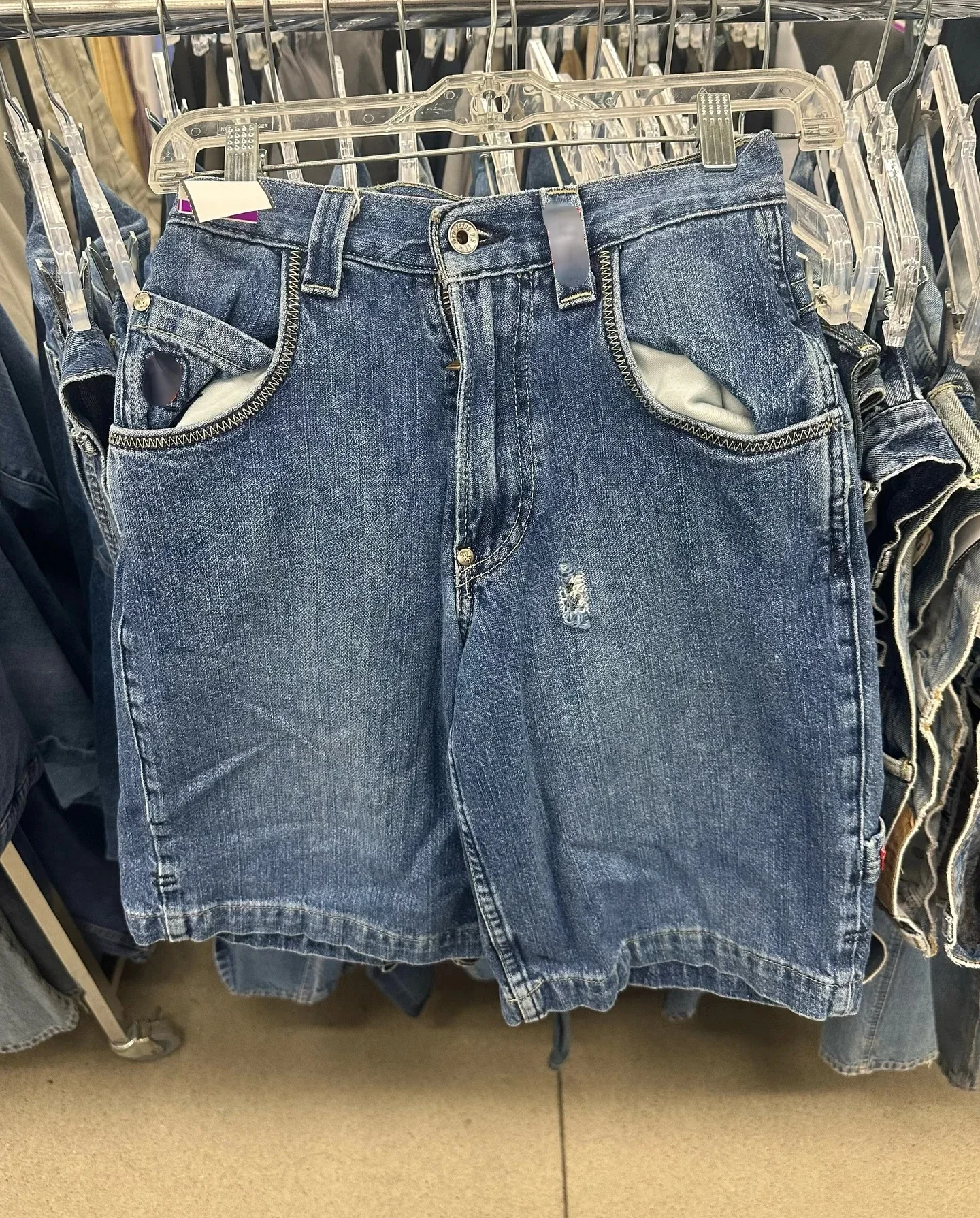 Hip Hop Denim Shorts Summer 2000s Style Chinese Loong Baggy Jeans Gothic Jorts Y2k Retro Blue Men Wide Leg Cargo Gym Shorts 3